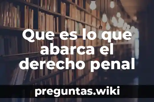 Que es lo que abarca el derecho penal