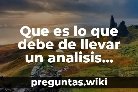 Que es lo que debe de llevar un analisis financiero