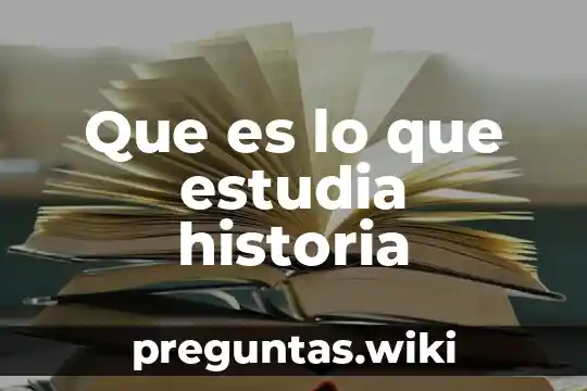 Que es lo que estudia historia
