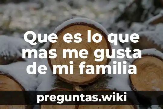 Que es lo que mas me gusta de mi familia