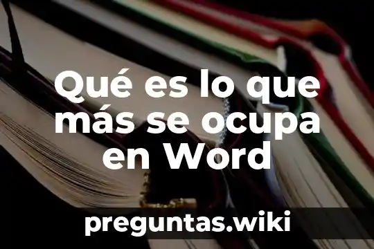 Qué es lo que más se ocupa en Word