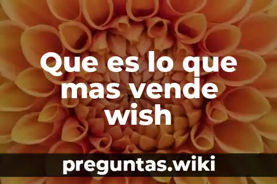 Que es lo que mas vende wish
