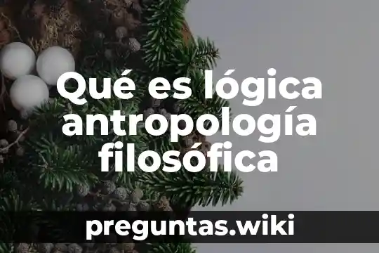 Qué es lógica antropología filosófica