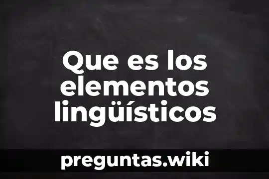Que es los elementos lingüísticos