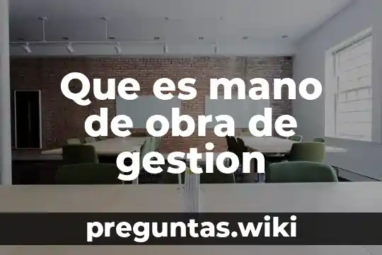 Que es mano de obra de gestion