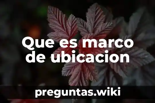 Que es marco de ubicacion