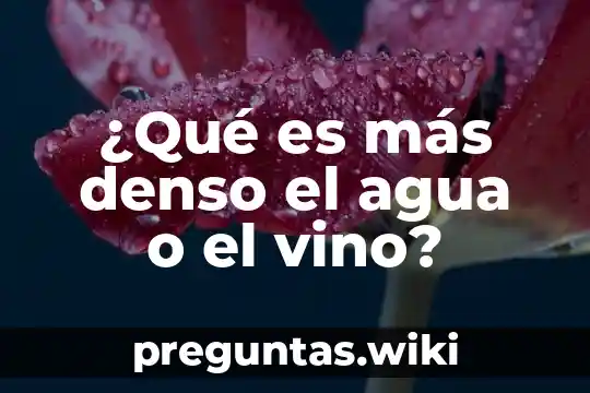 ¿Qué es más denso el agua o el vino?