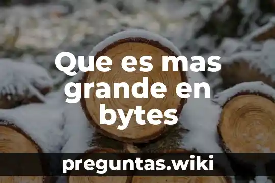 Que es mas grande en bytes