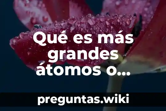 Qué es más grandes átomos o molécula