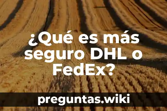 ¿Qué es más seguro DHL o FedEx?