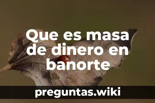 Que es masa de dinero en banorte