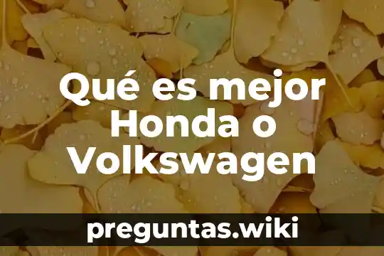 Qué es mejor Honda o Volkswagen