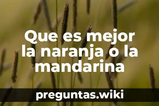 Que es mejor la naranja o la mandarina