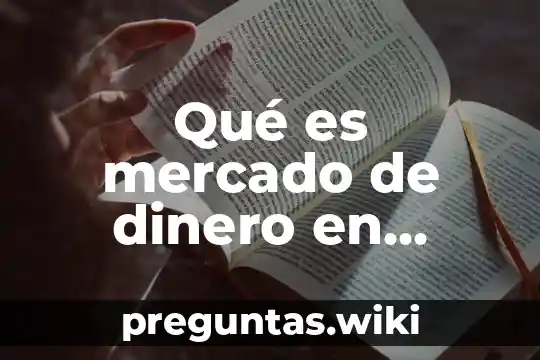 Qué es mercado de dinero en microeconomía