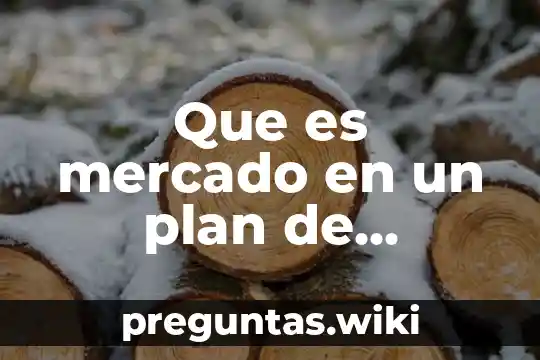 Que es mercado en un plan de negocios