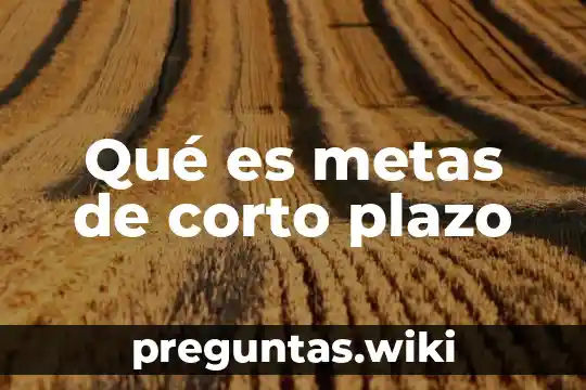 Qué es metas de corto plazo