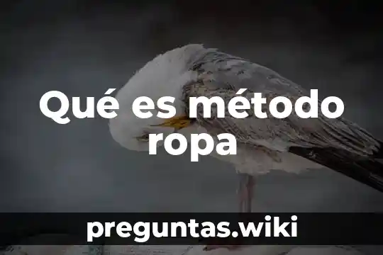 Qué es método ropa