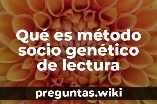 Qué es método socio genético de lectura