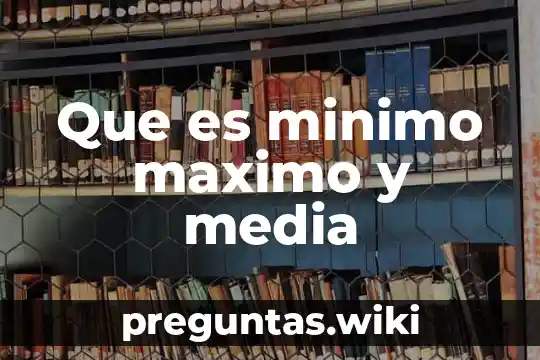Que es minimo maximo y media