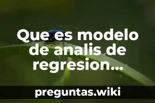 Que es modelo de analis de regresion cuantitativo