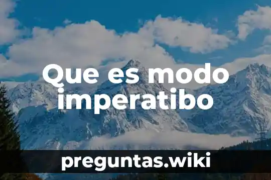 Que es modo imperatibo
