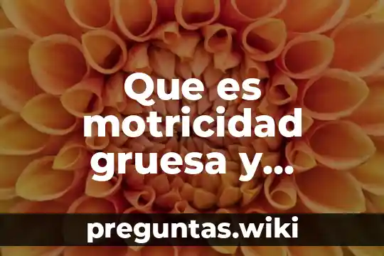 Que es motricidad gruesa y ejemplos