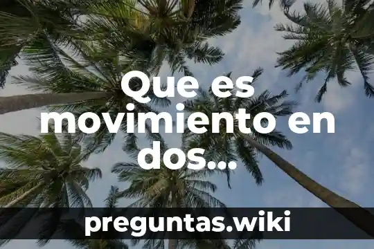 Que es movimiento en dos dimensiones fisica