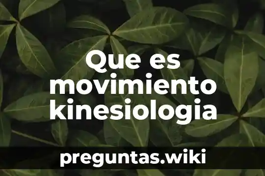 Que es movimiento kinesiologia
