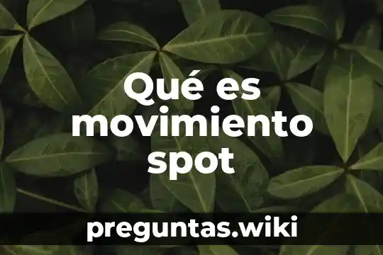Qué es movimiento spot