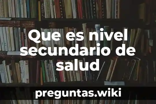 Que es nivel secundario de salud