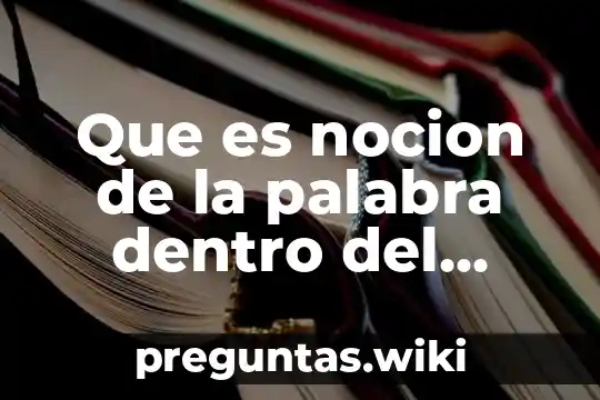 Que es nocion de la palabra dentro del enunciado