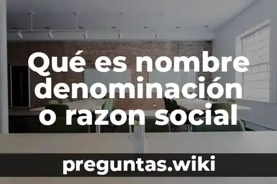 Qué es nombre denominación o razon social