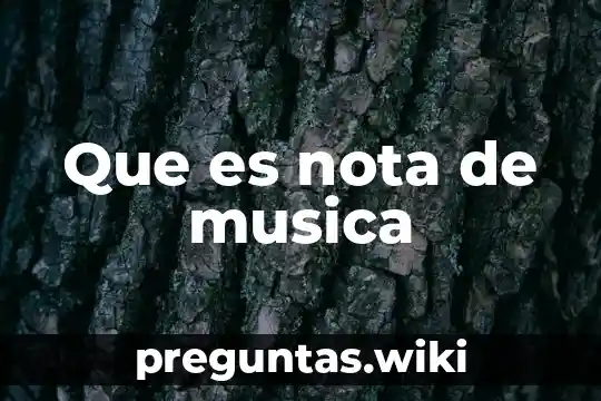 Que es nota de musica