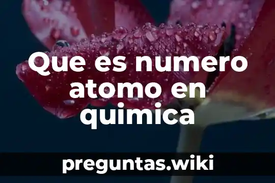 Que es numero atomo en quimica