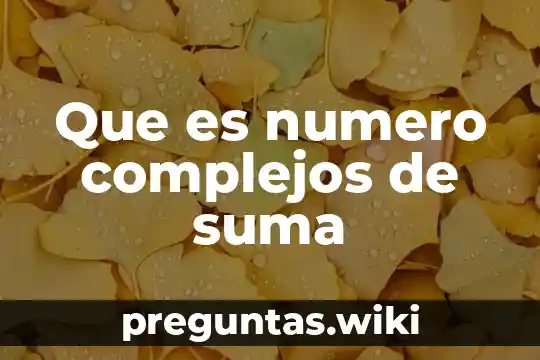 Que es numero complejos de suma