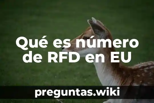 Qué es número de RFD en EU