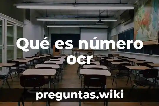 Qué es número ocr