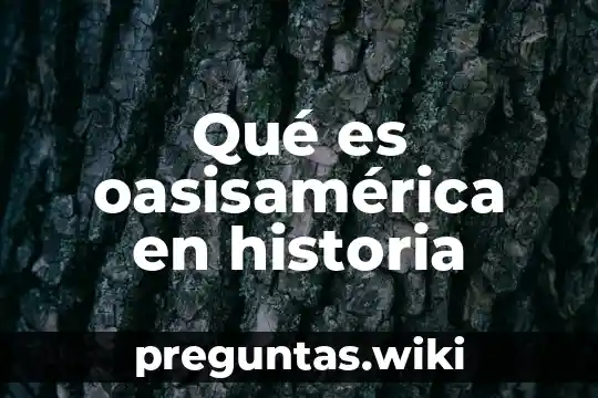 Qué es oasisamérica en historia