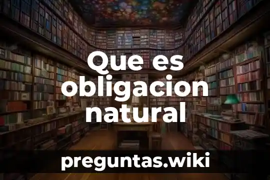Que es obligacion natural