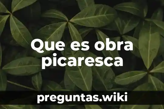 Que es obra picaresca