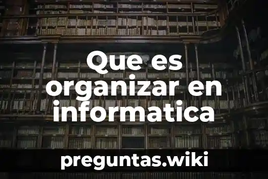 Que es organizar en informatica