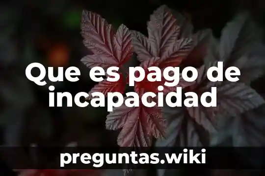 Que es pago de incapacidad