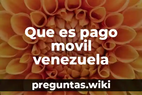 Que es pago movil venezuela