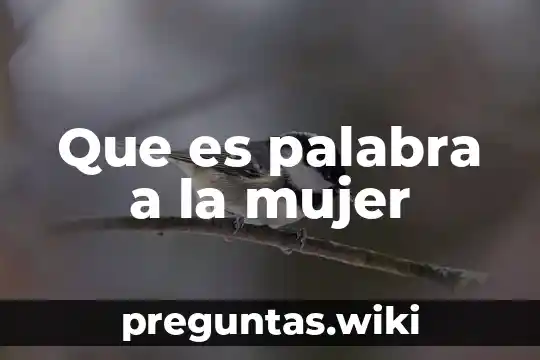 Que es palabra a la mujer