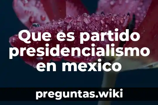 Que es partido presidencialismo en mexico