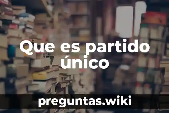 Que es partido único