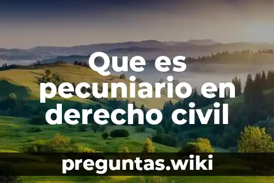 Que es pecuniario en derecho civil