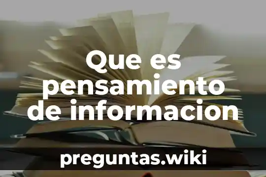 Que es pensamiento de informacion