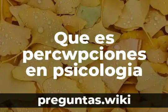 Que es percwpciones en psicologia