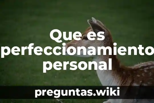 Que es perfeccionamiento personal